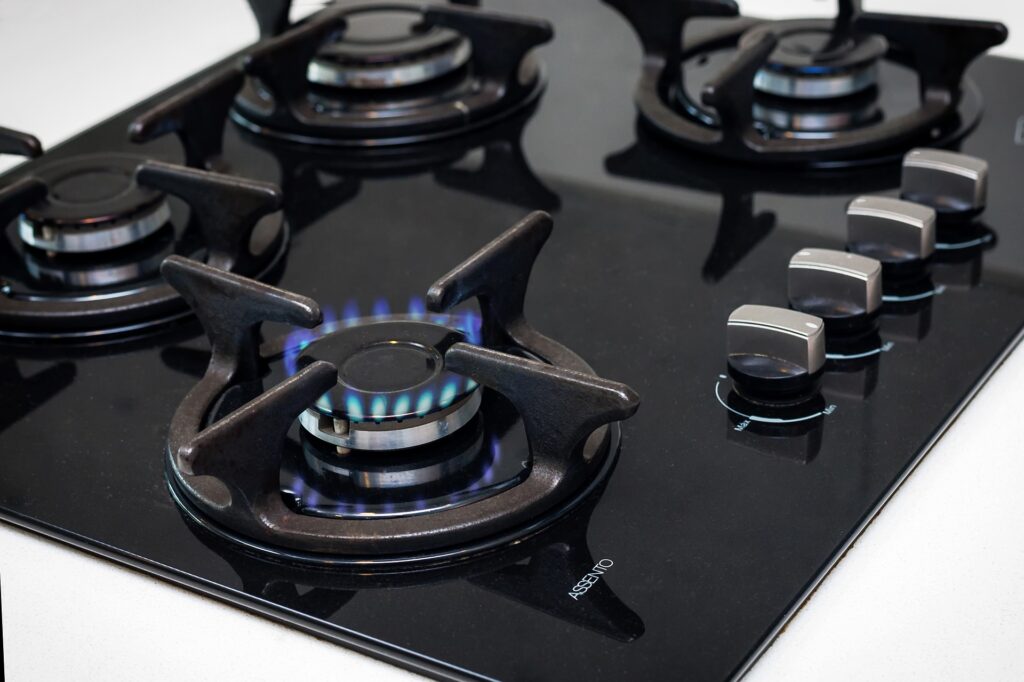 gas stove with flame